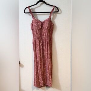 AUW Spaghetti Strap Pink Floral Dress